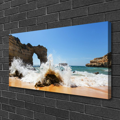 Quadro su tela Paesaggio delle onde del mare della spiaggia