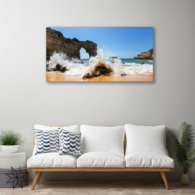 Quadro su tela Paesaggio delle onde del mare della spiaggia