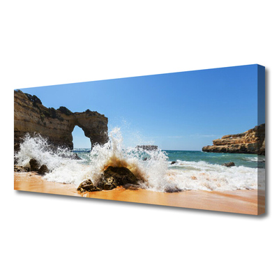 Quadro su tela Paesaggio delle onde del mare della spiaggia