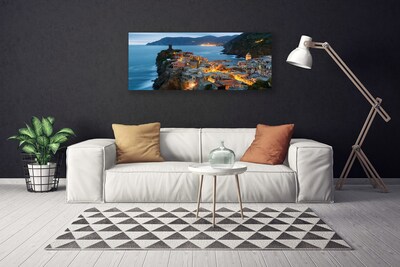 Quadro su tela Paesaggio di montagna della città del mare