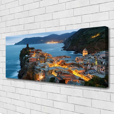 Quadro su tela Paesaggio di montagna della città del mare