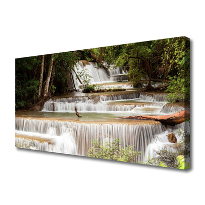 Quadro su tela Cascata della natura della foresta