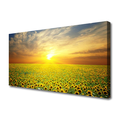 Quadro su tela Il sole, il prato, i girasoli