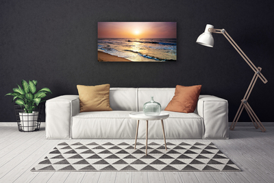 Quadro su tela Paesaggio del sole della spiaggia del mare