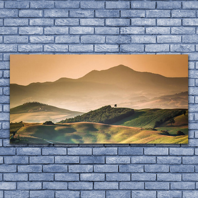 Quadro su tela Paesaggio del campo delle montagne