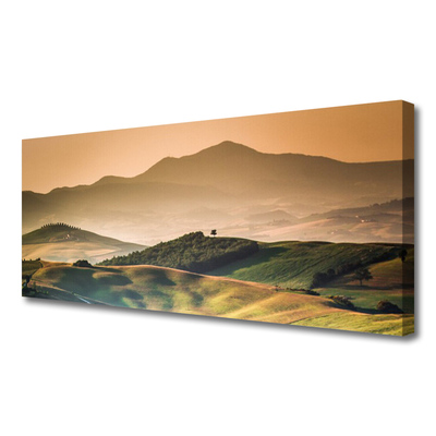 Quadro su tela Paesaggio del campo delle montagne