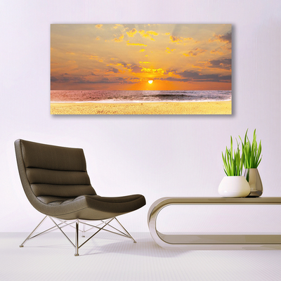 Stampa quadro su tela Paesaggio del sole della spiaggia del mare