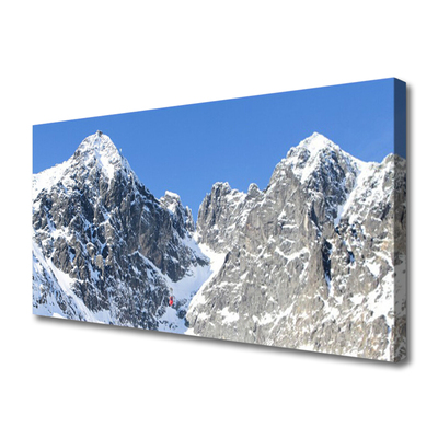 Foto quadro su tela Paesaggio di neve di montagna