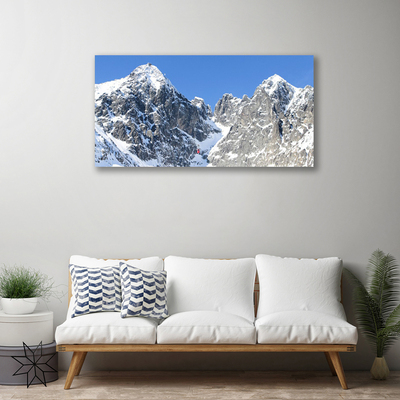 Foto quadro su tela Paesaggio di neve di montagna