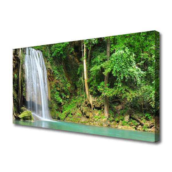 Quadro su tela Cascata della natura della foresta