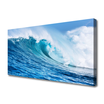 Quadro su tela Onde Mare Cielo Nuvole