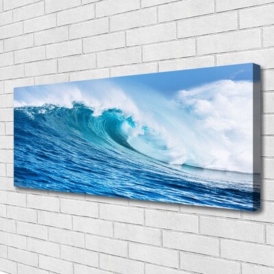 Quadro su tela Onde Mare Cielo Nuvole