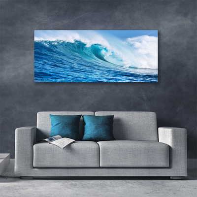 Quadro su tela Onde Mare Cielo Nuvole