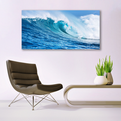 Quadro su tela Onde Mare Cielo Nuvole