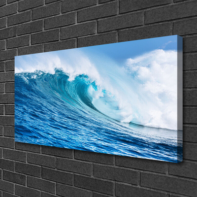 Quadro su tela Onde Mare Cielo Nuvole