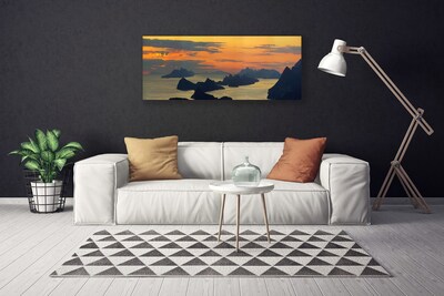 Quadro su tela Paesaggio della montagna della roccia del mare