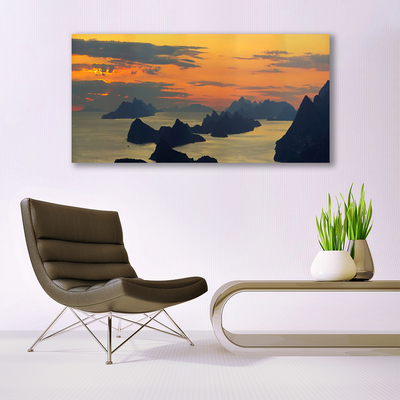 Quadro su tela Paesaggio della montagna della roccia del mare