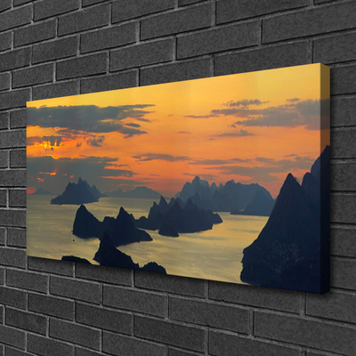 Quadro su tela Paesaggio della montagna della roccia del mare