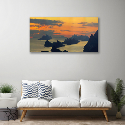 Quadro su tela Paesaggio della montagna della roccia del mare