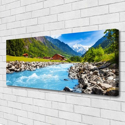 Quadro su tela Montagne del paesaggio del fiume