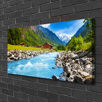 Quadro su tela Montagne del paesaggio del fiume