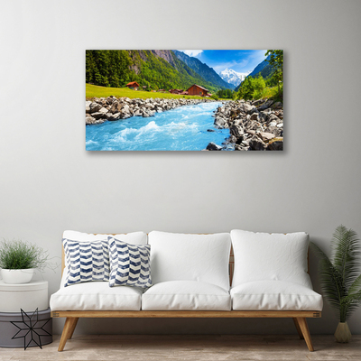 Quadro su tela Montagne del paesaggio del fiume