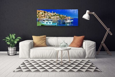 Quadro su tela Barca da città, paesaggio marino