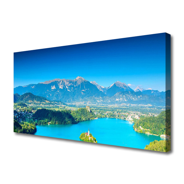 Quadro su tela Paesaggio del lago di montagna