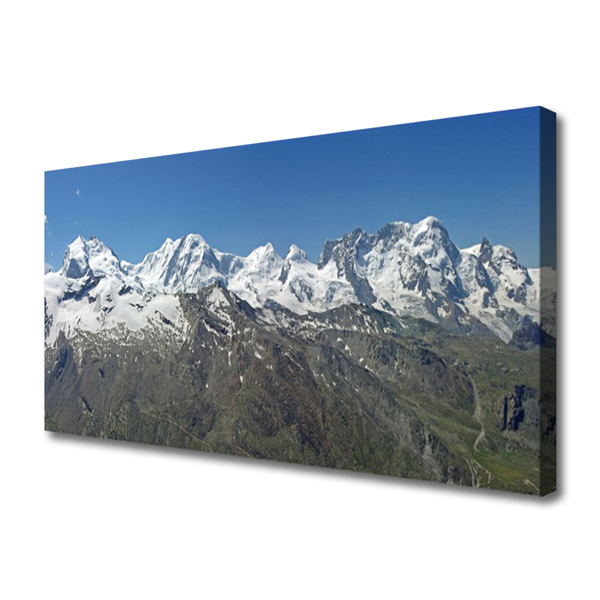 Quadro su tela Paesaggio di montagne di neve