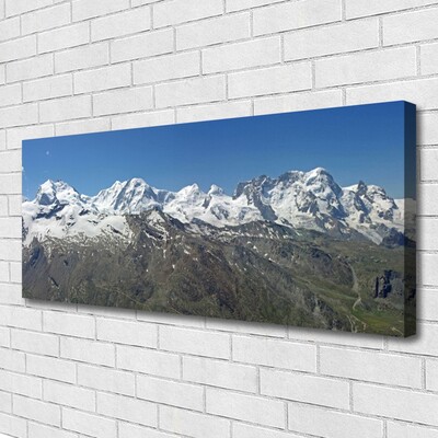 Quadro su tela Paesaggio di montagne di neve