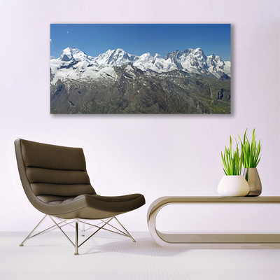 Quadro su tela Paesaggio di montagne di neve