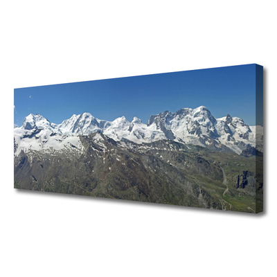 Quadro su tela Paesaggio di montagne di neve