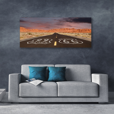 Quadro su tela Autostrada, strada del deserto