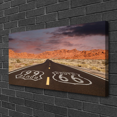 Quadro su tela Autostrada, strada del deserto