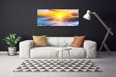 Foto quadro su tela Costa del mare al tramonto