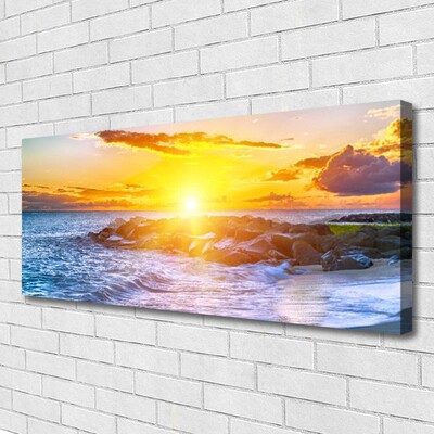 Foto quadro su tela Costa del mare al tramonto