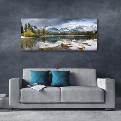Quadro su tela Paesaggio della foresta di montagna del lago