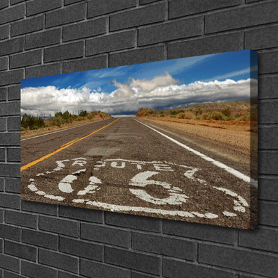 Quadro su tela Strada nel deserto dell'autostrada