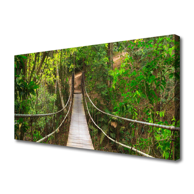 Quadro su tela Ponte della giungla della foresta tropicale