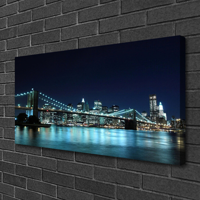 Quadro su tela Notte di architettura della città del ponte