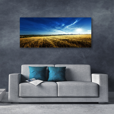 Quadro su tela Paesaggio del sole del campo di mais