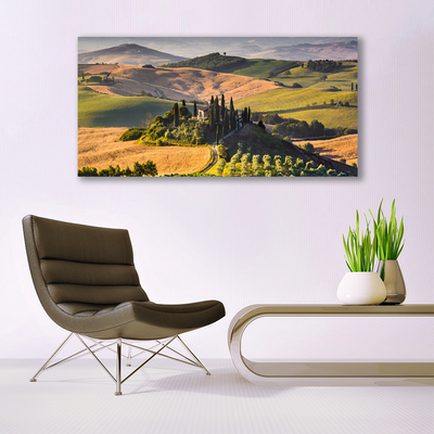 Quadro su tela Paesaggio dell'altopiano del Meadow Cottage