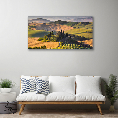 Quadro su tela Paesaggio dell'altopiano del Meadow Cottage