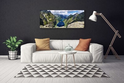 Quadro stampa su tela Montagne, la Valle del Lago Szczyty