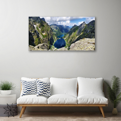 Quadro stampa su tela Montagne, la Valle del Lago Szczyty