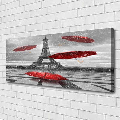 Quadro stampa su tela Ombrello della Torre Eiffel di Parigi