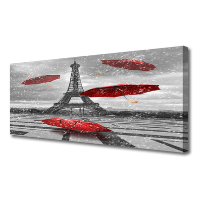Quadro stampa su tela Ombrello della Torre Eiffel di Parigi