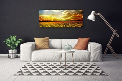 Quadro su tela Paesaggio del campo di girasole