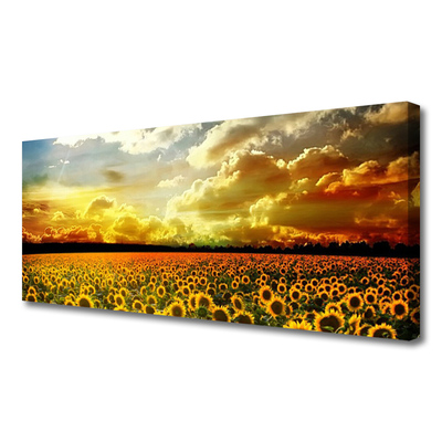 Quadro su tela Paesaggio del campo di girasole