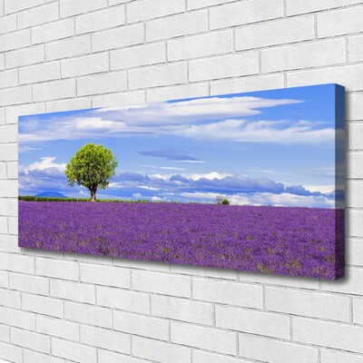 Quadro su tela Campo Di Lavanda Albero Della Natura